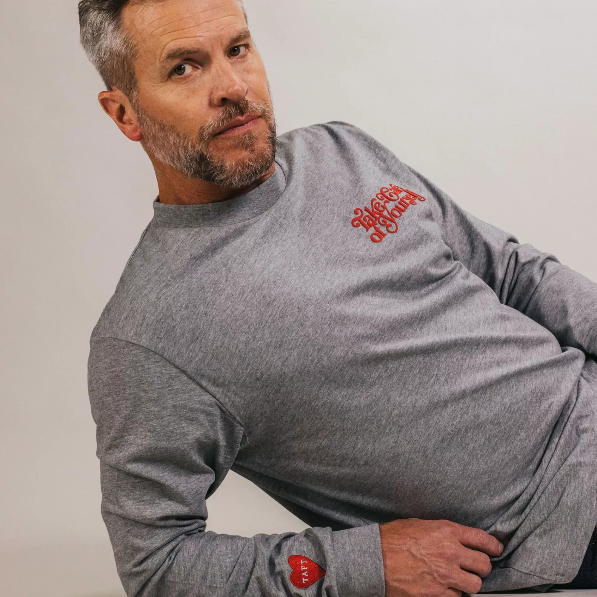 Outlet TAFT Take Care Long Sleeve Shirt In Grey