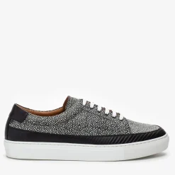 Discount TAFT The Fifth Ave Sneaker In Stone Pebbled Leather |