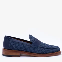 Discount TAFT The Fitz Loafer In Blue Check - Blue Loafers |