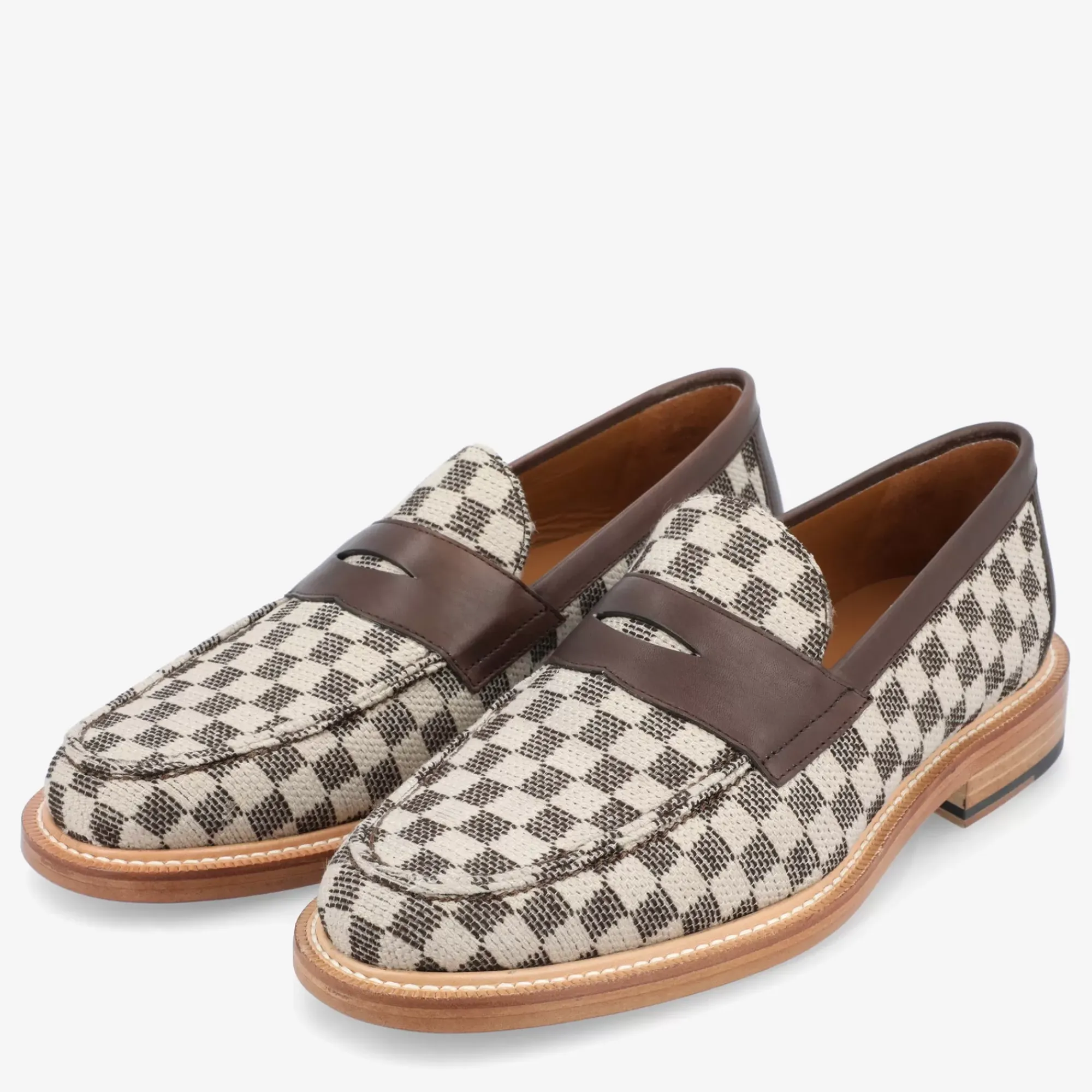 Online TAFT The Fitz Loafer In Brown Check |