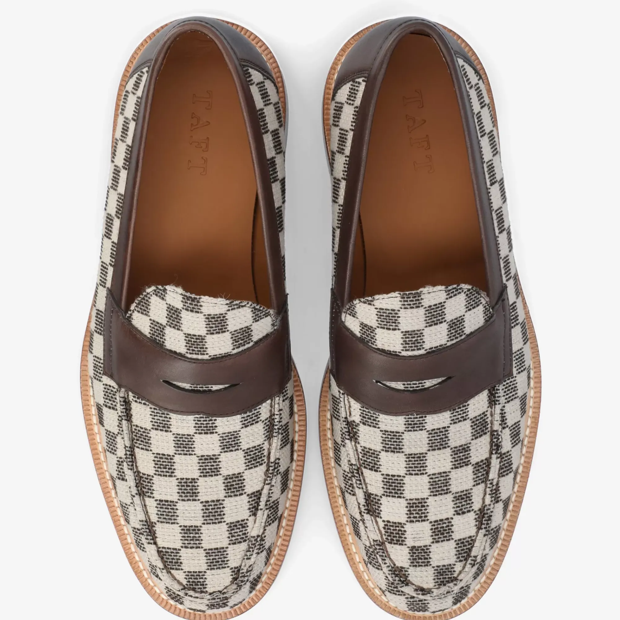 Online TAFT The Fitz Loafer In Brown Check |