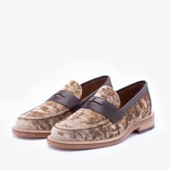 New TAFT The Fitz Loafer In Champagne - Velvet Loafers |