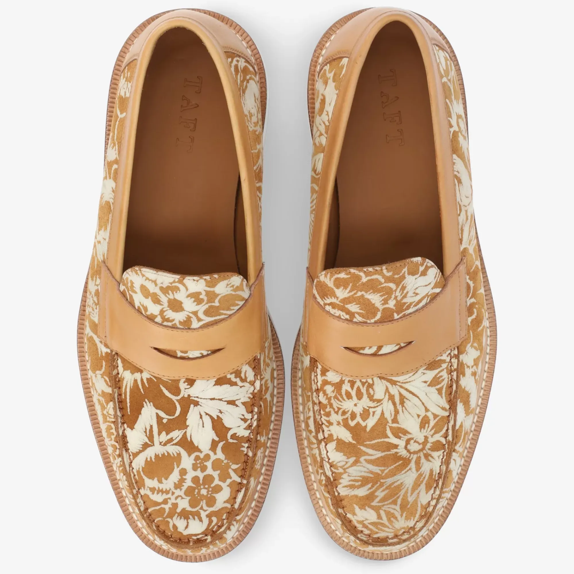 TAFT The Fitz Loafer In Gold Floral |