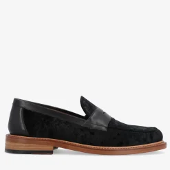 Clearance TAFT The Fitz Loafer In Midnight - Black Velvet Loafers |