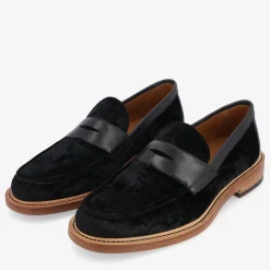 Clearance TAFT The Fitz Loafer In Midnight - Black Velvet Loafers |