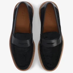Clearance TAFT The Fitz Loafer In Midnight - Black Velvet Loafers |
