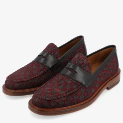 Outlet TAFT The Fitz Maroon Mens Loafers - Maroon Check |