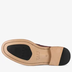Outlet TAFT The Fitz Maroon Mens Loafers - Maroon Check |