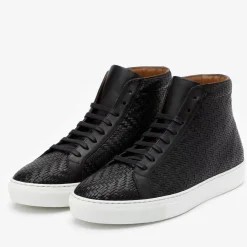Outlet TAFT The Hightop Sneaker In Black Woven |