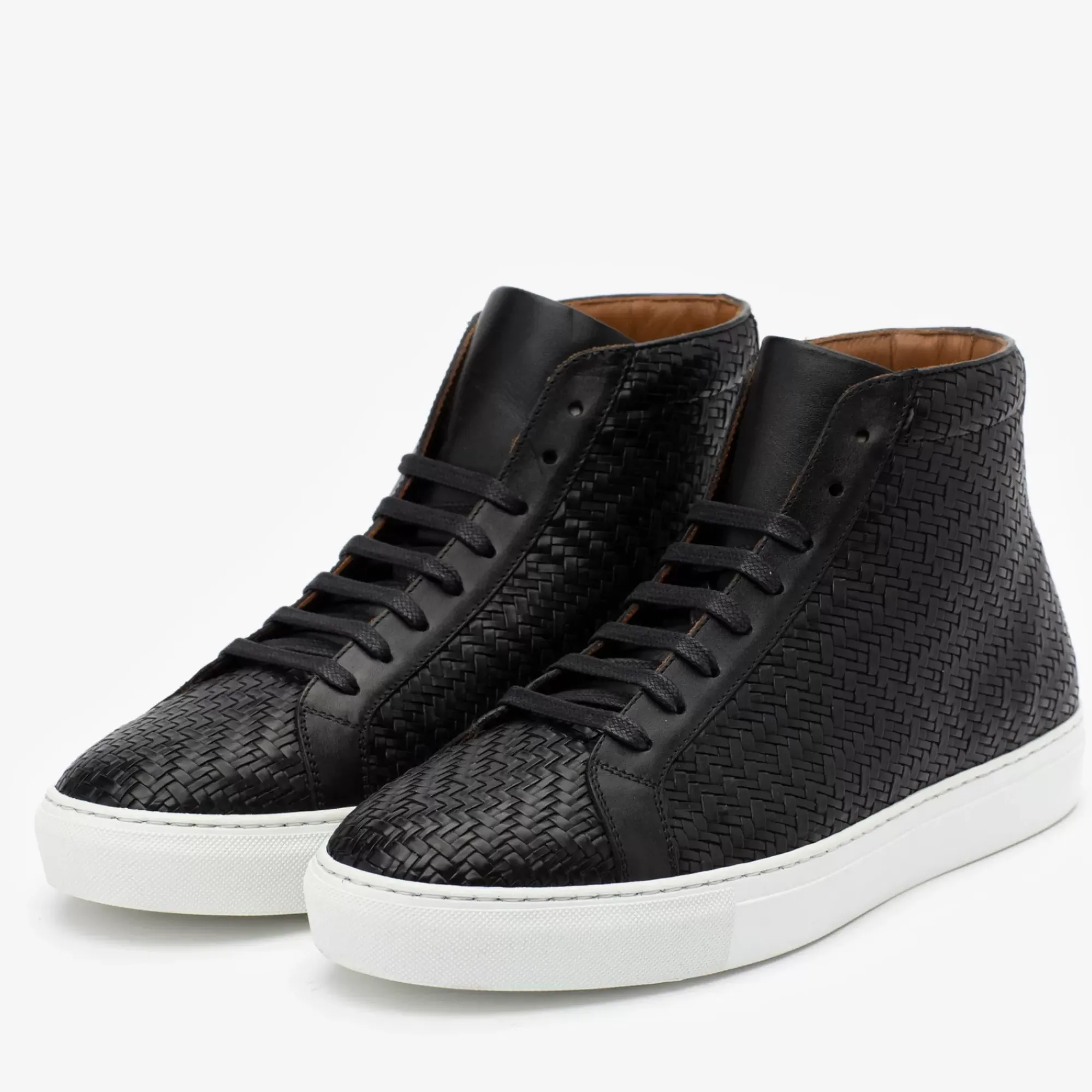 Outlet TAFT The Hightop Sneaker In Black Woven |