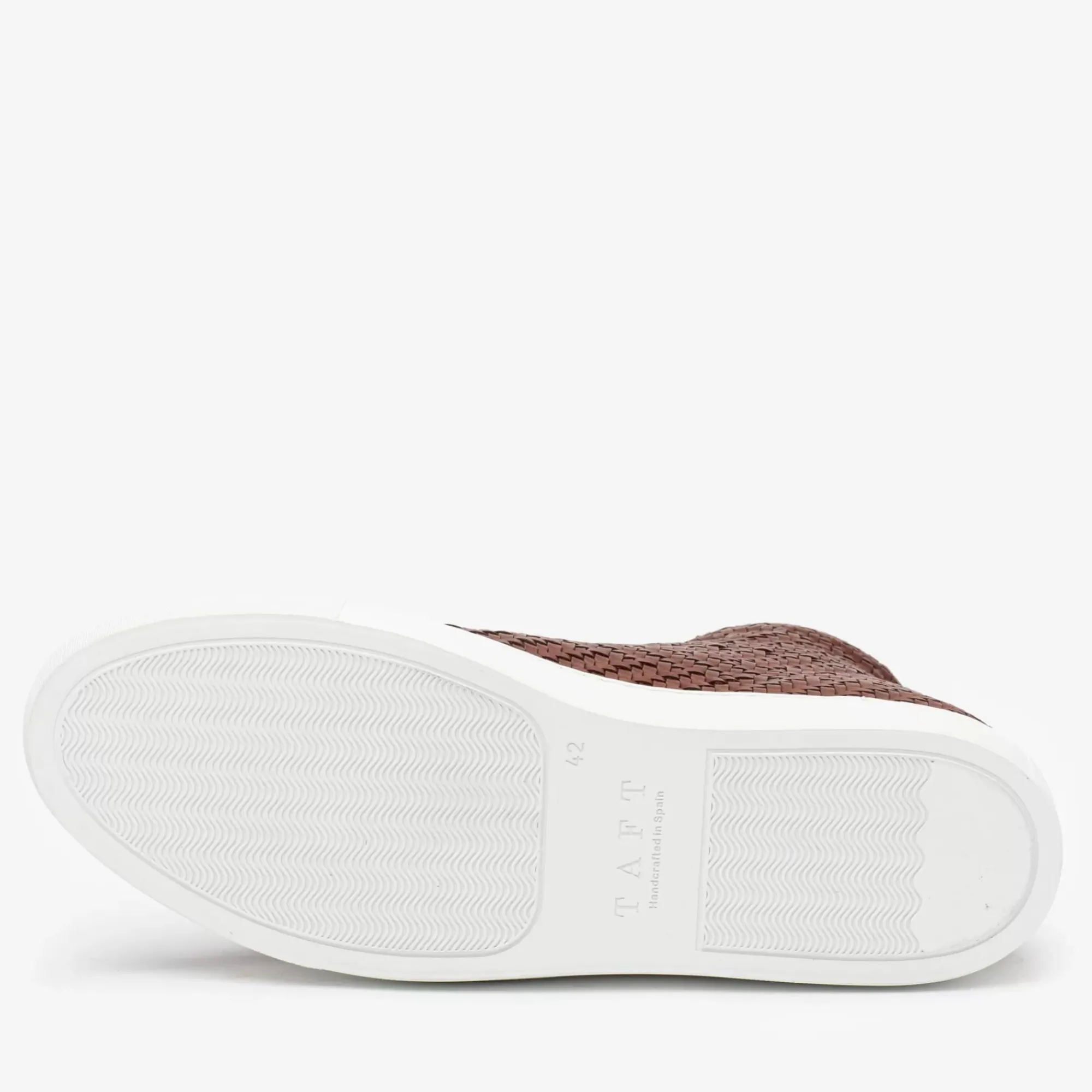 Clearance TAFT The Hightop Sneaker In Woven Brown Leather |