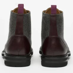 Clearance TAFT The Jack Boot - Grey / Oxblood Leather |