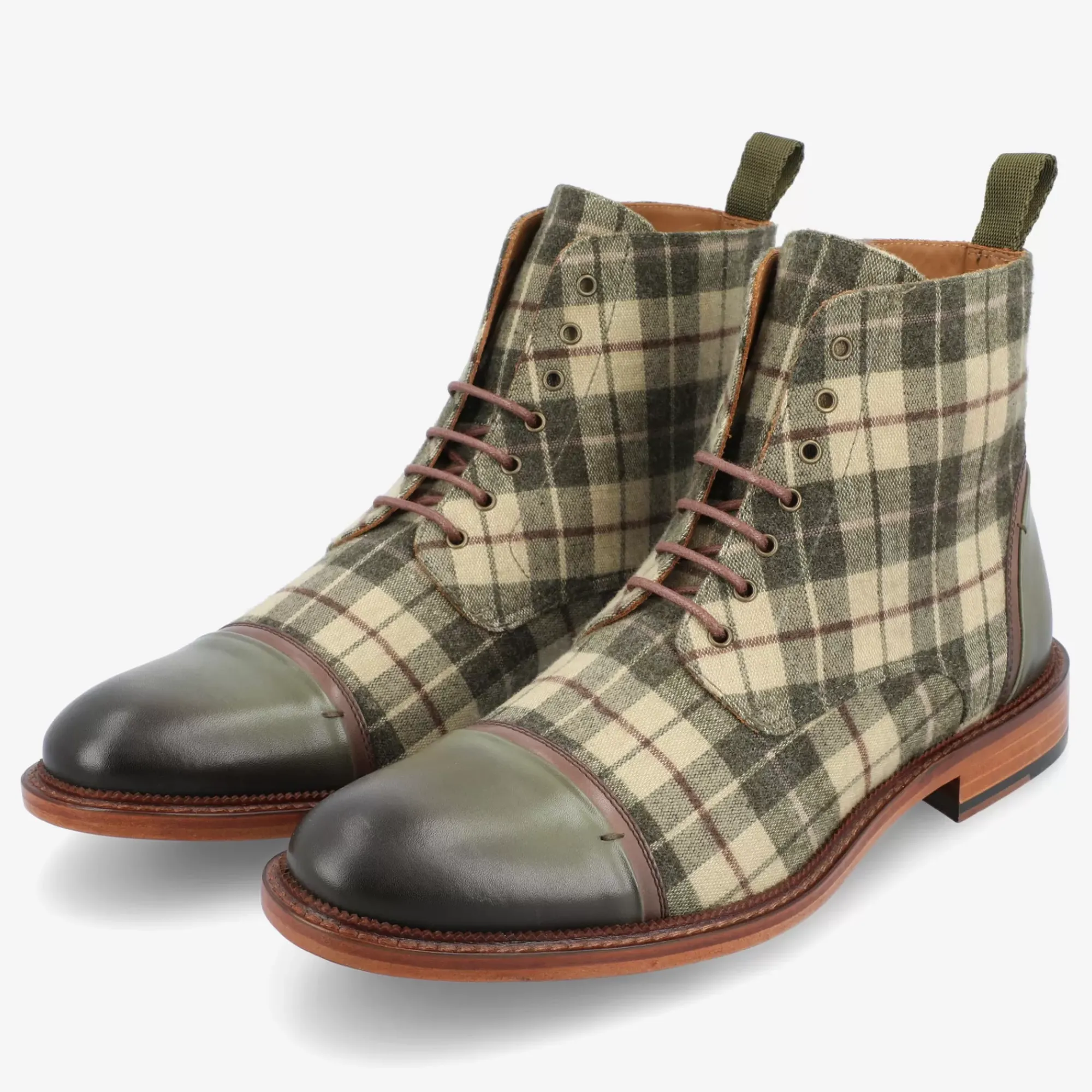Online TAFT The Jack Boot In Green Plaid |