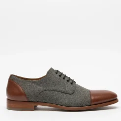 Clearance TAFT The Jack Shoe - Grey/Brown Leather Shoes |