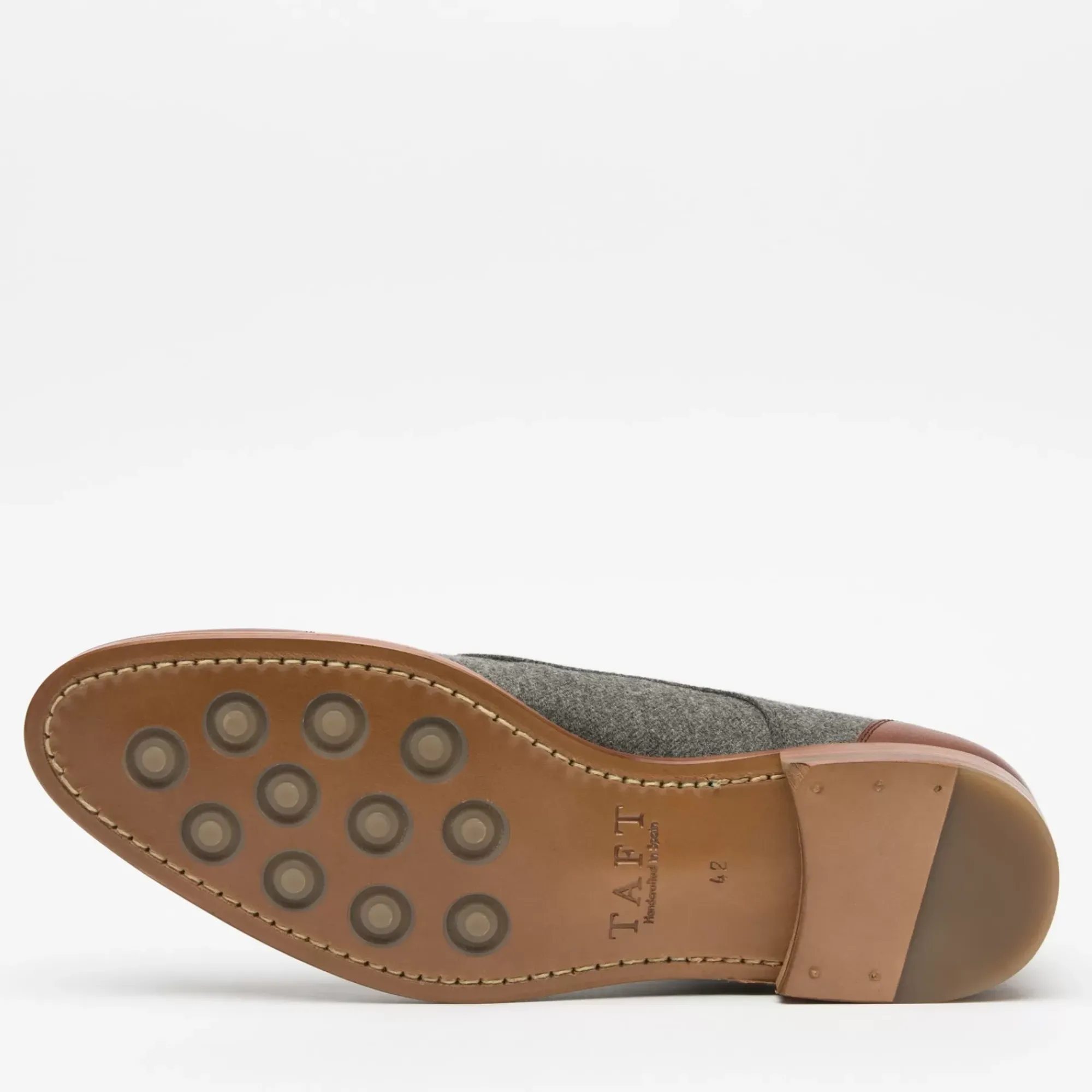 Clearance TAFT The Jack Shoe - Grey/Brown Leather Shoes |