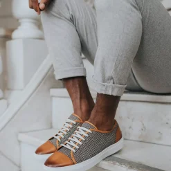 Discount TAFT The Jack Sneaker - Honey/Houndstooth Sneakers |