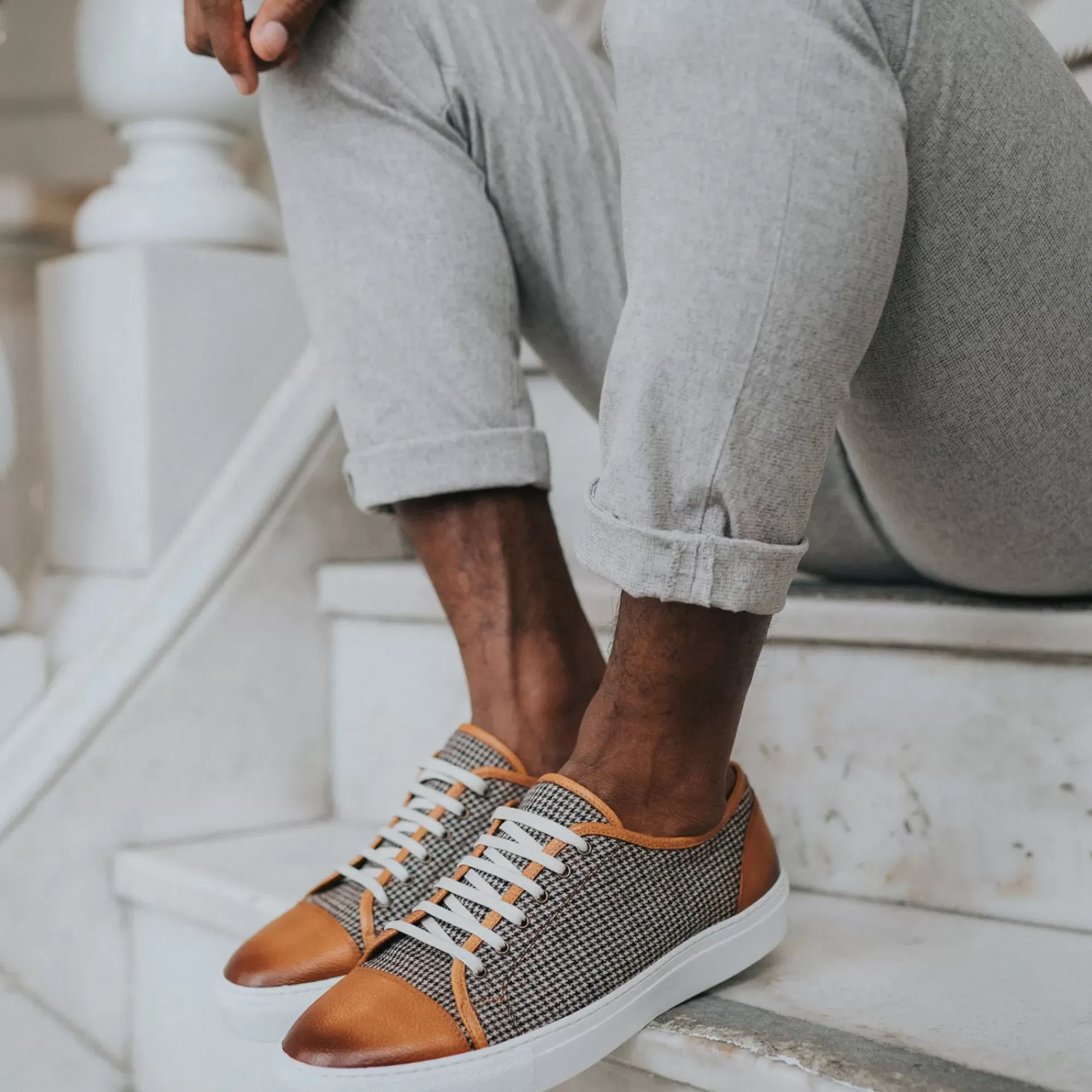 Discount TAFT The Jack Sneaker - Honey/Houndstooth Sneakers |