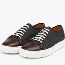Outlet TAFT The Jack Sneaker In Grey/Oxblood - Wool Sneakers |