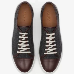 Outlet TAFT The Jack Sneaker In Grey/Oxblood - Wool Sneakers |