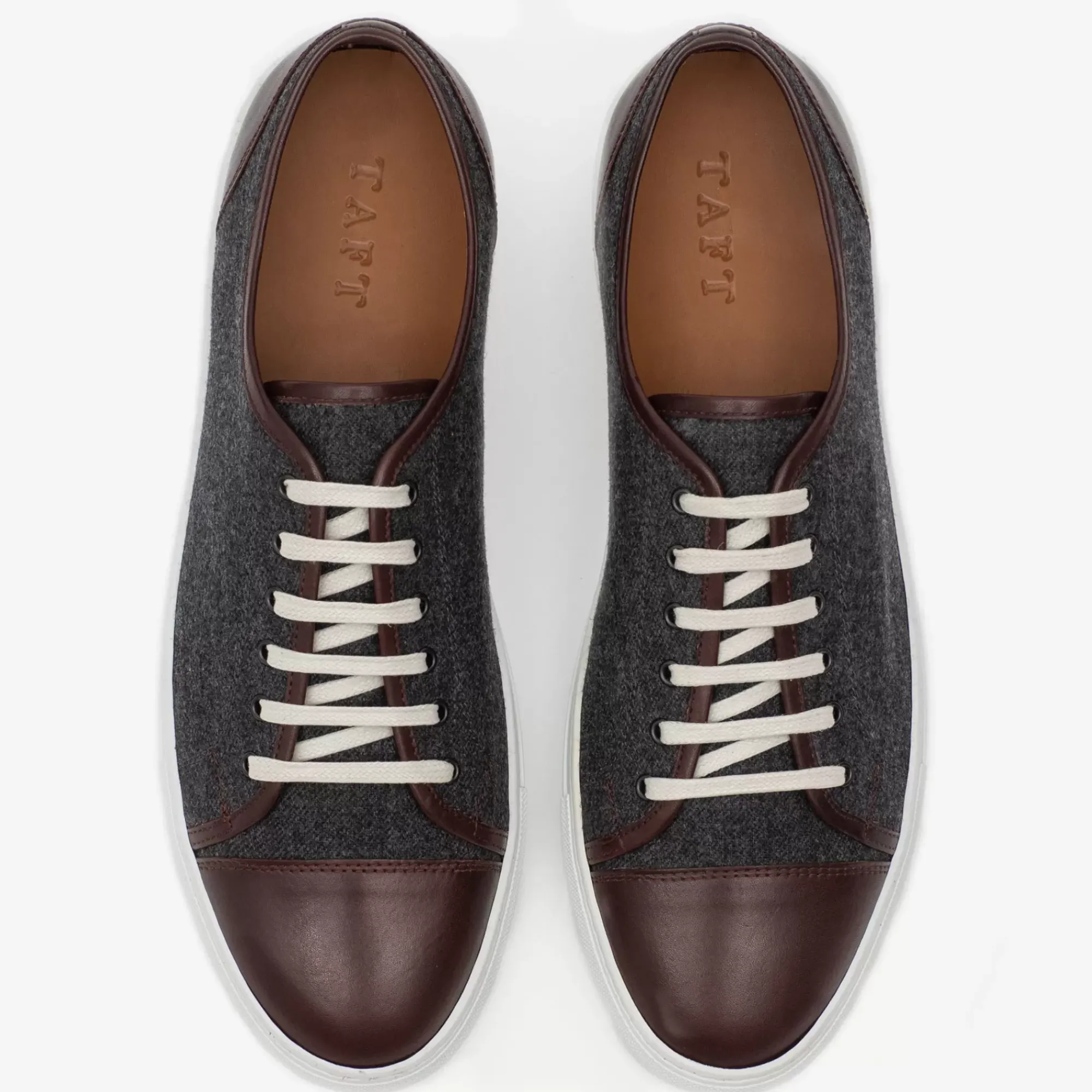 Outlet TAFT The Jack Sneaker In Grey/Oxblood - Wool Sneakers |