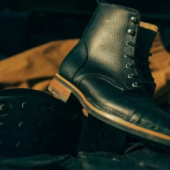 Clearance TAFT The Legacy Boot In Black Hatch - Reindeer Leather |