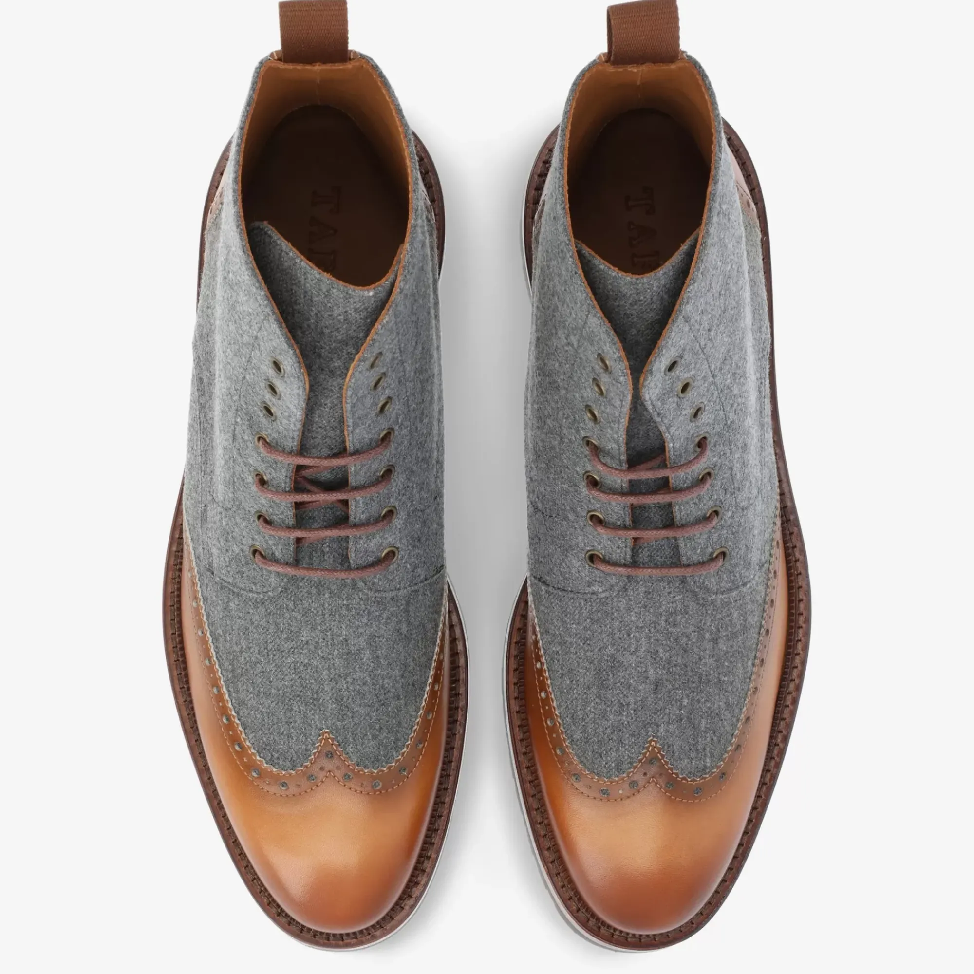Hot TAFT The Livingston Boot In Grey/Brown Wool Boots |