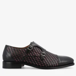 Discount TAFT The Lucca Double Monk Strap Shoe In Black Woven |