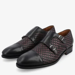 Discount TAFT The Lucca Double Monk Strap Shoe In Black Woven |