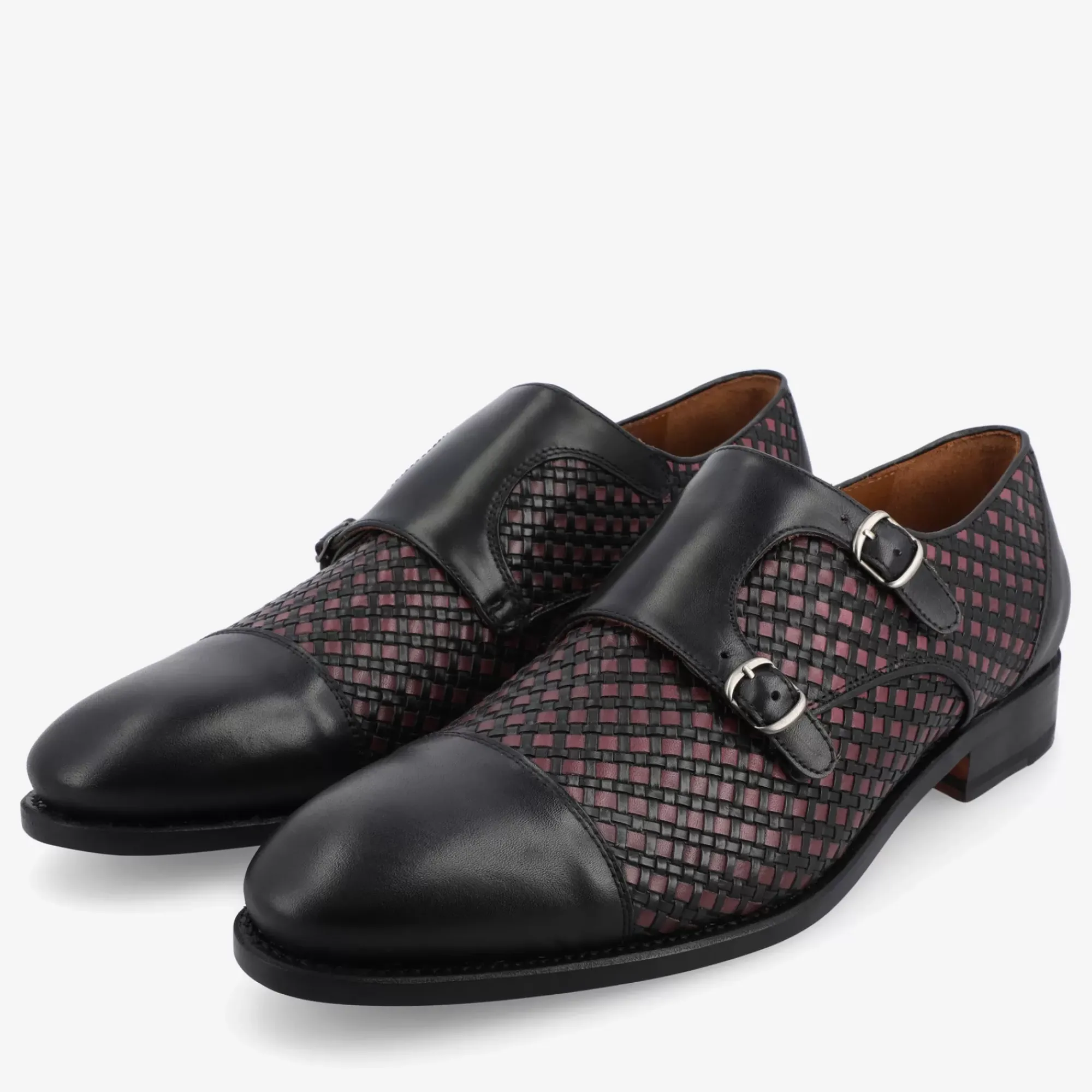 Discount TAFT The Lucca Double Monk Strap Shoe In Black Woven |