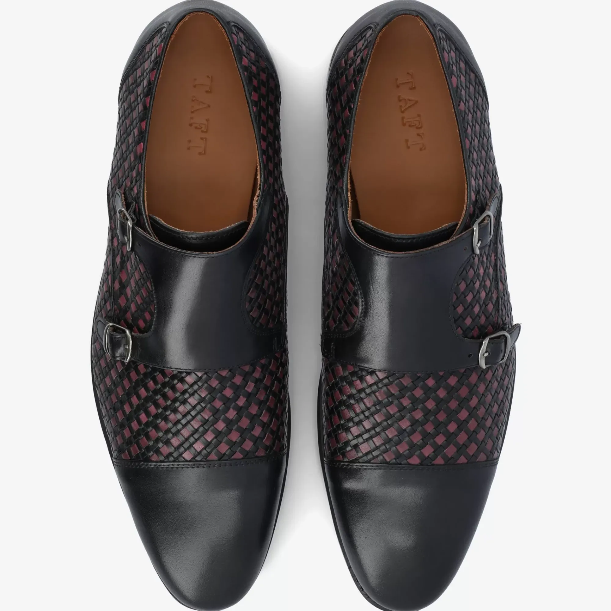 Discount TAFT The Lucca Double Monk Strap Shoe In Black Woven |