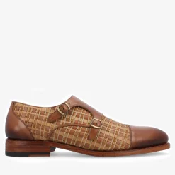 TAFT The Lucca Monk Strap Shoe In Brown Woven |