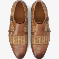 TAFT The Lucca Monk Strap Shoe In Brown Woven |