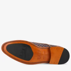 Best TAFT The Lucca Monk Strap Shoe In Navy Woven Leather |