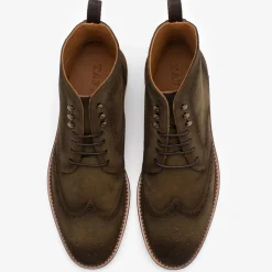 Clearance TAFT The Mack Boot In Olive - Suede Combat Boots |