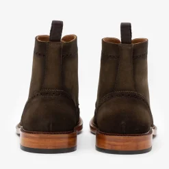 Clearance TAFT The Mack Boot In Olive - Suede Combat Boots |
