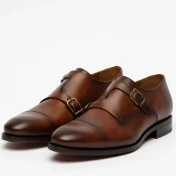 Outlet TAFT The Prince Shoe In Coffee - Double Monk Strap Shoes |