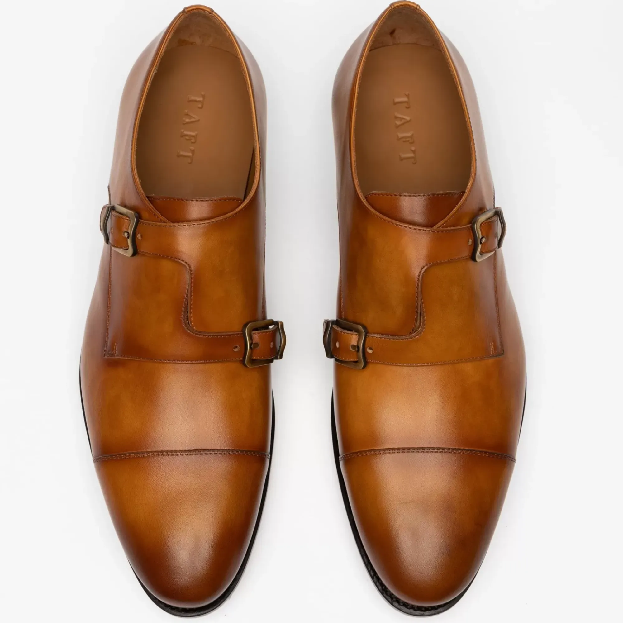Online TAFT The Prince Shoe In Honey - Double Monk Strap |