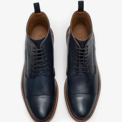 Sale TAFT The Rome Boot - Navy Leather Boots |
