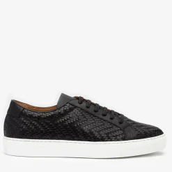 Sale TAFT The Sneaker In Black Woven Leather |