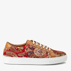Hot TAFT The Sneaker In Red Paisley - Unique Sneakers |