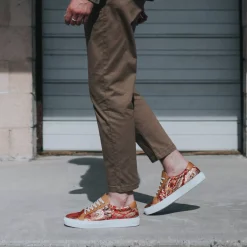 Hot TAFT The Sneaker In Red Paisley - Unique Sneakers |