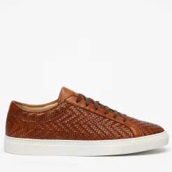 Discount TAFT The Sneaker In Woven Brown Leather |