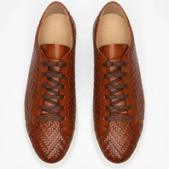 Discount TAFT The Sneaker In Woven Brown Leather |