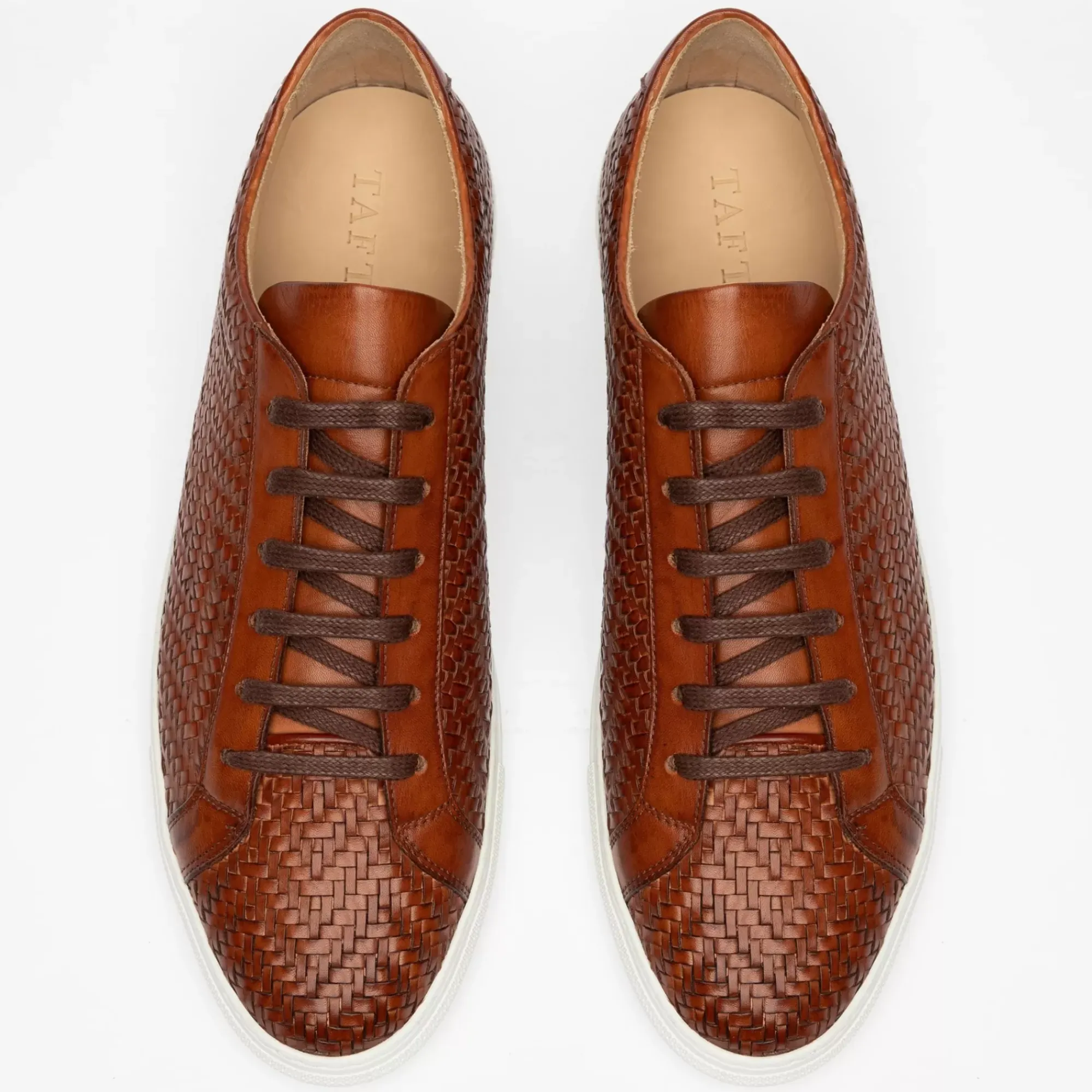 Discount TAFT The Sneaker In Woven Brown Leather |