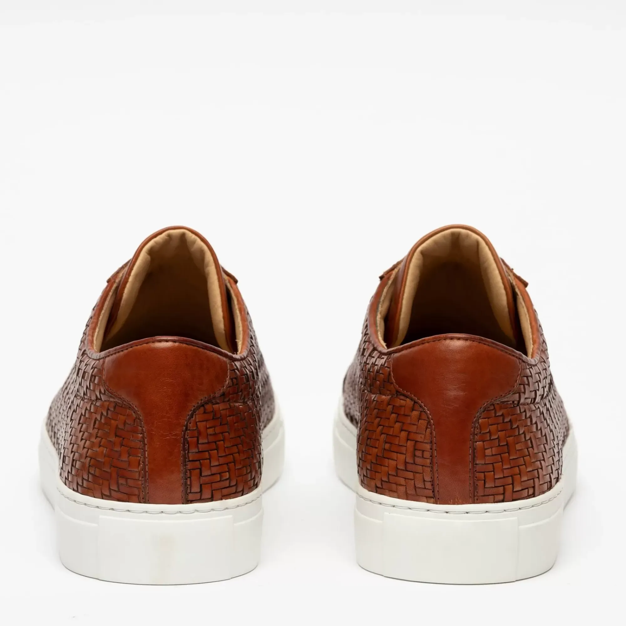 Discount TAFT The Sneaker In Woven Brown Leather |