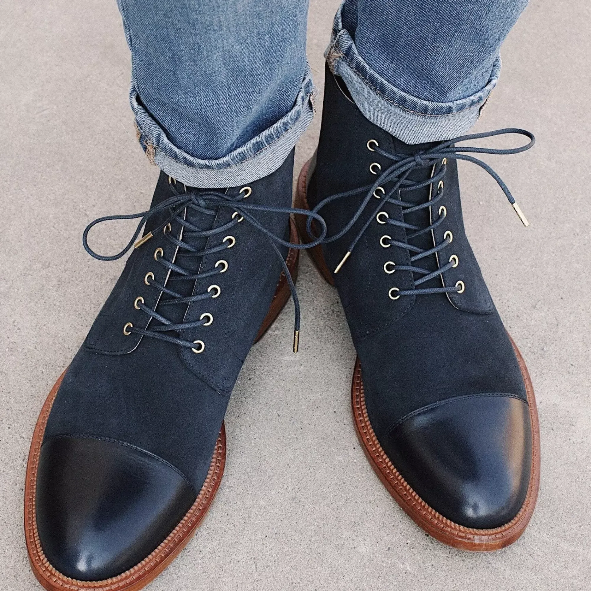 Discount TAFT The Troy Boot - Navy Suede Boots |