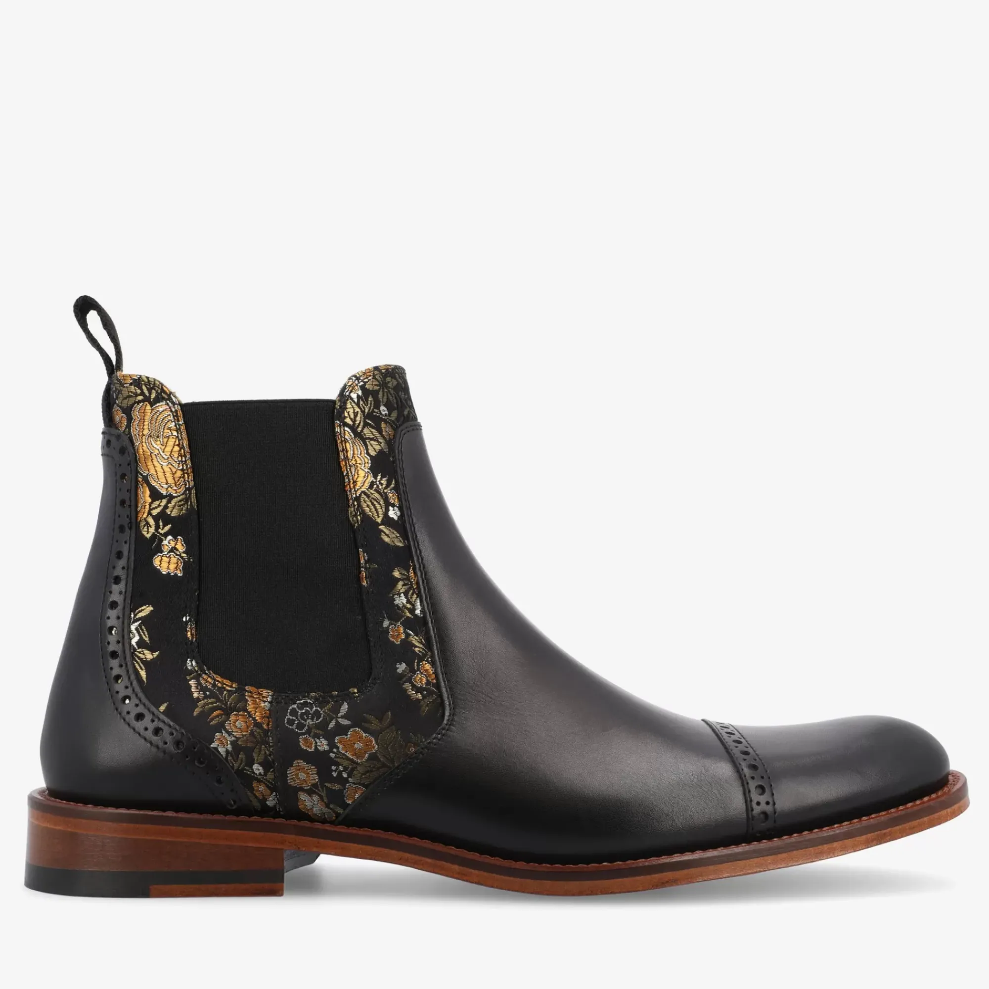 Clearance TAFT Valencia Black Leather Mens Chelsea Boots - Eden Noir |