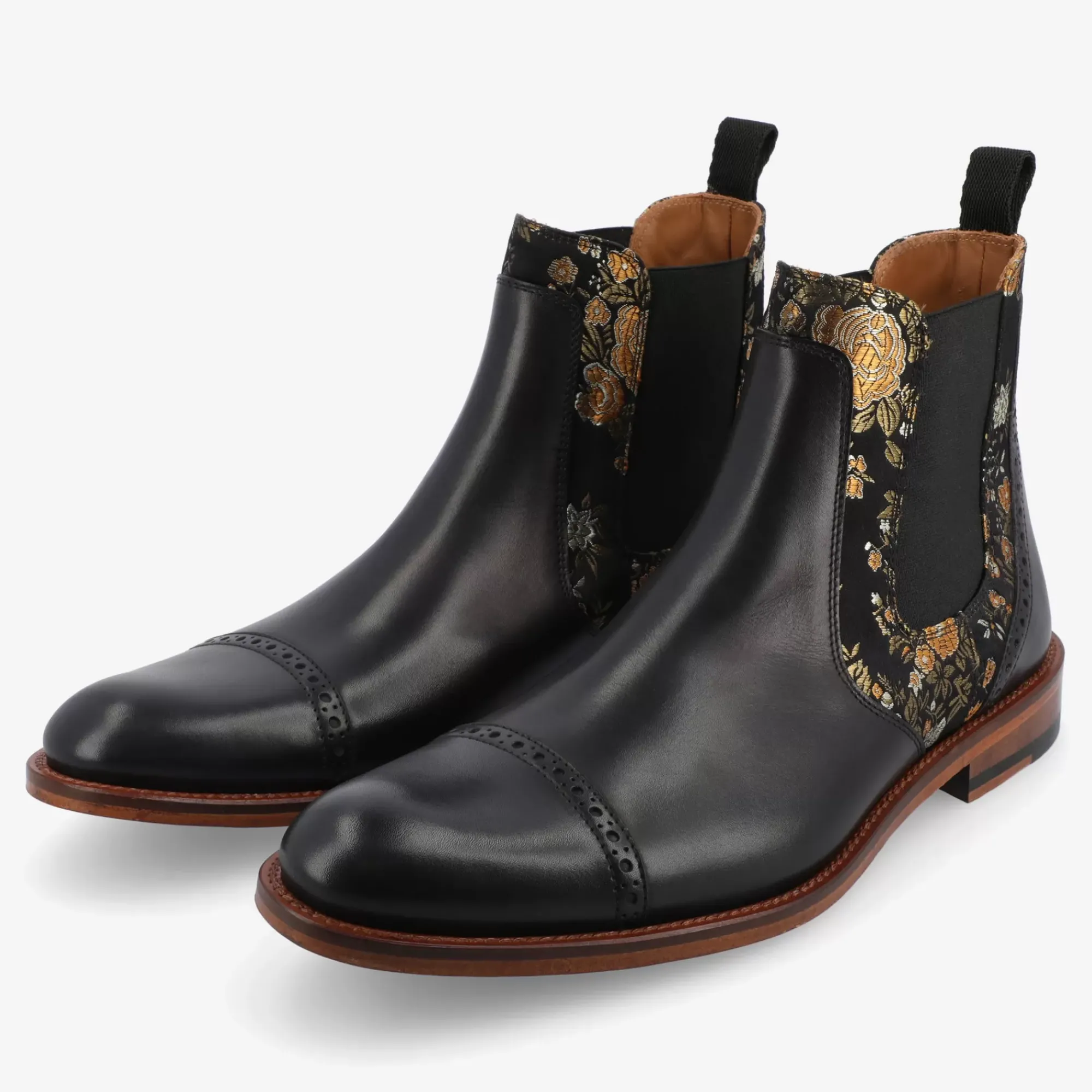 Clearance TAFT Valencia Black Leather Mens Chelsea Boots - Eden Noir |