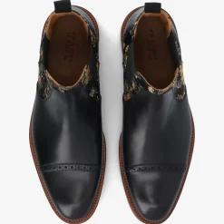 Clearance TAFT Valencia Black Leather Mens Chelsea Boots - Eden Noir |